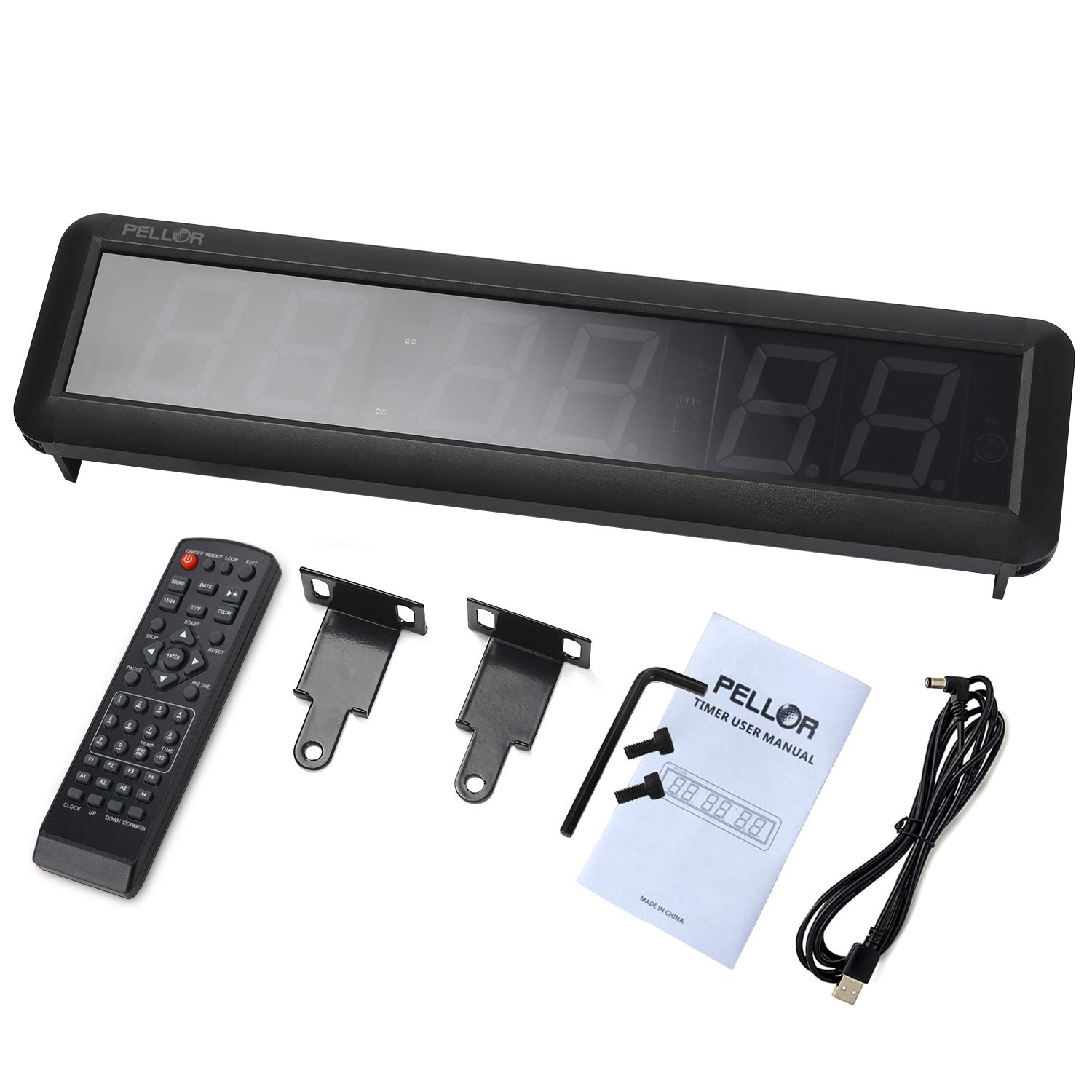 Timer Sport Minuteur Fitness Mural avec Télécommande pour Tabata, EMOM, MMA