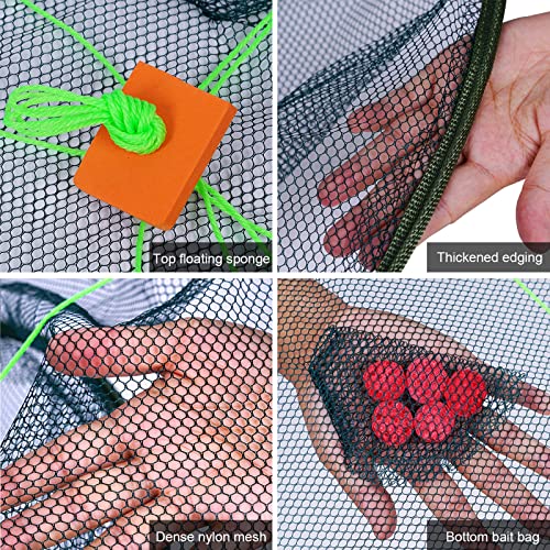 Weisgja Portable Folded Fishing Net, Crab Net Fish Net With Fishing Rope, Hand Casting Cage Crab Net, Foldable Fishing Mesh Trap For,Minnows,Lobster,Crawfish, Shrimp Etc. (31.5Inch/80Cm) #TOP4