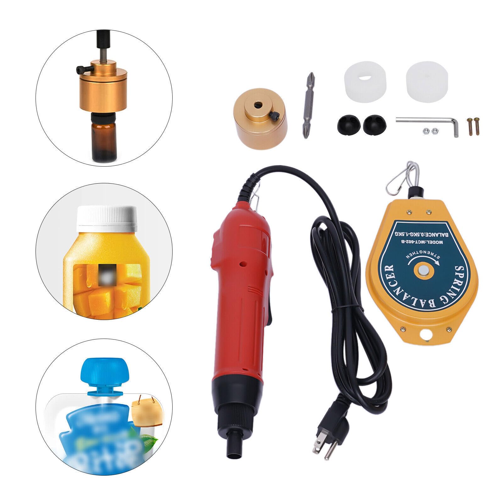 Machine de capsulage électrique manuelle Machine de capsulage de bouteille Machine de capsulage de bouteilles Machine à capsuler pour bouchons ronds en plastique de 10-30 mm - Modèle Os-600 - 80 W,