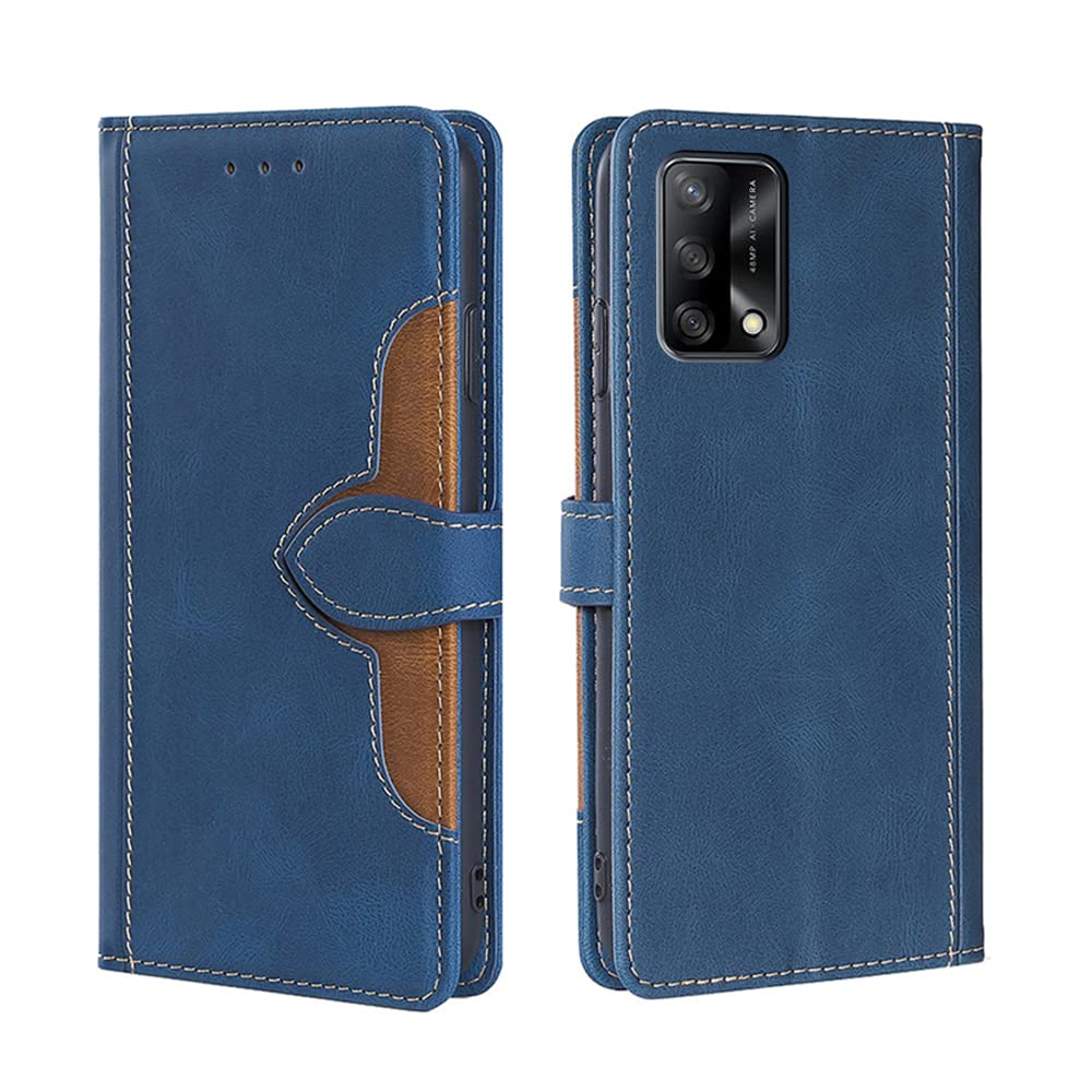 JIAFEI Custodia Portafoglio In Pelle Per Oppo A74 4G – Flip Cover Con Slot Carte E Supporto, Marrone - 5
