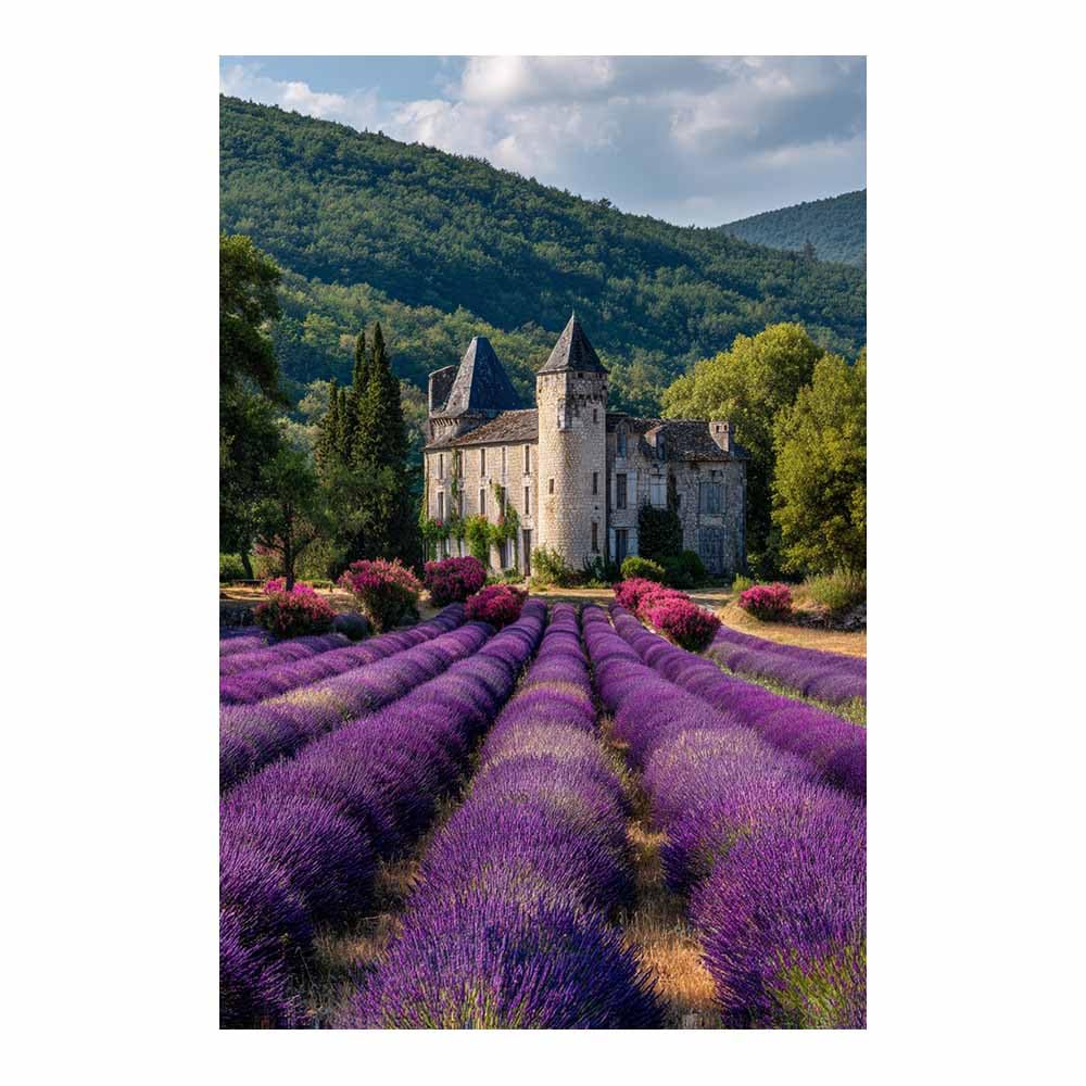 Huyeei Purple; Canvas Print Wall Art Lavender Modern Nature Landscape Poster, For Living Room, Bedroom,Corridor Office Room Decoretc.(Purple;)-70X100cm Unframed