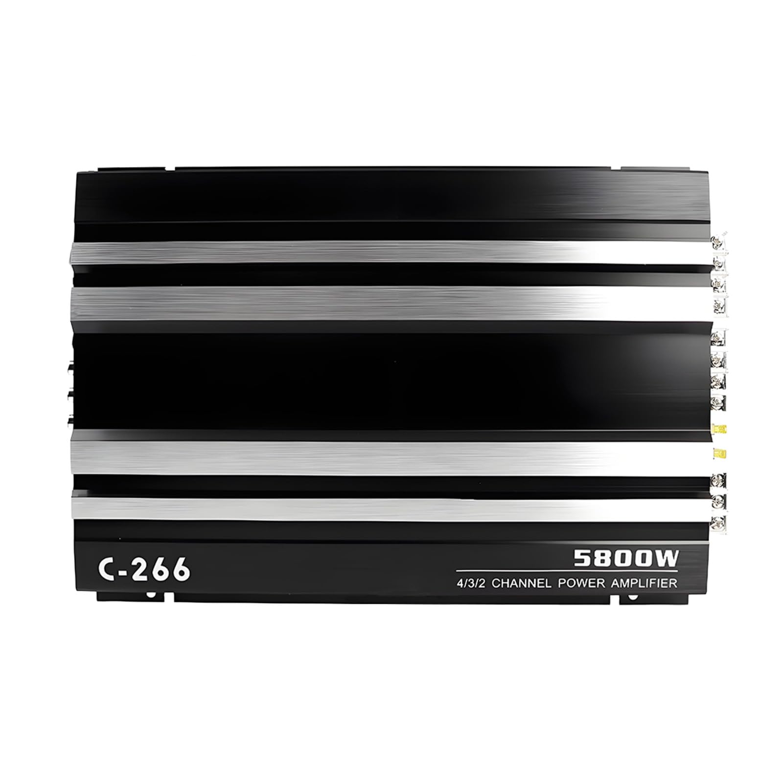 Amplificateur Audio Voiture Ampli Voiture à 4 Canaux Ampli HiFi Ultra-Mince, 12V, Alliage d'aluminium, Classe A/B, Plage de Fréquence 16Hz-36KHz