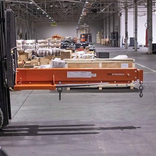 Miniatura 23 de Titan Attachments Pluma telescópica de horquilla de grúa montada en horquilla, telescopios manuales de 31-79 pulgadas, capacidad de elevación