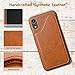 LOHASIC Wallet Case for iPhone XR, 5 Card Holder Phone Cover to Men Women, Vintage PU Leather Credit Slot, Magnetic Clasp Kickstand Flip Folio Portfolio Pocket, 6.1 Inch - Brown