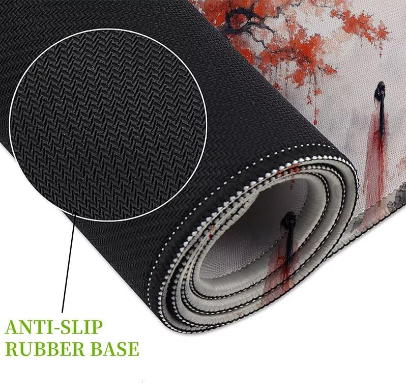 Mouse pad grande gaming con base antideslizante y bordes cosidos anti-deshilachado 5