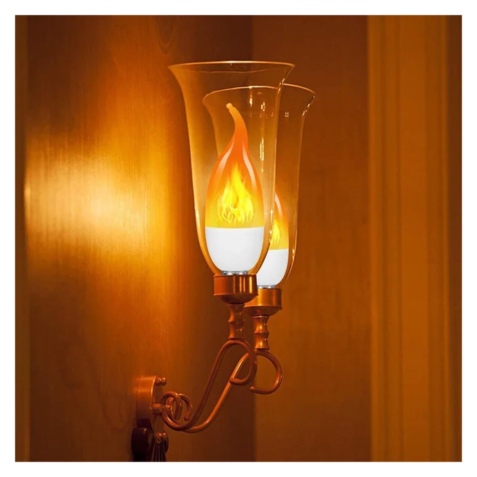 Iluminacion Decorativa Hogar Bombilla LED Efecto Llama E14/E27 - 3W, 220V, Decoración Hogar, Vela Parpadeante Bombilla Bajo Consumo 3w