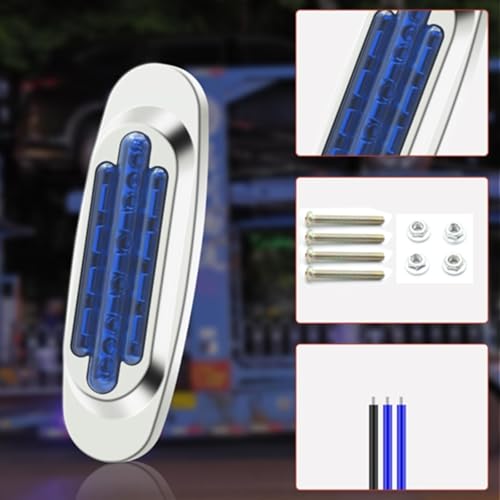 Miniatura 6 de 2 luces LED de marcador de remolque de 16 LED, luz de espacio para montaje en superficie, 5.9 pulgadas, impermeable, sellada, luz indicadora de