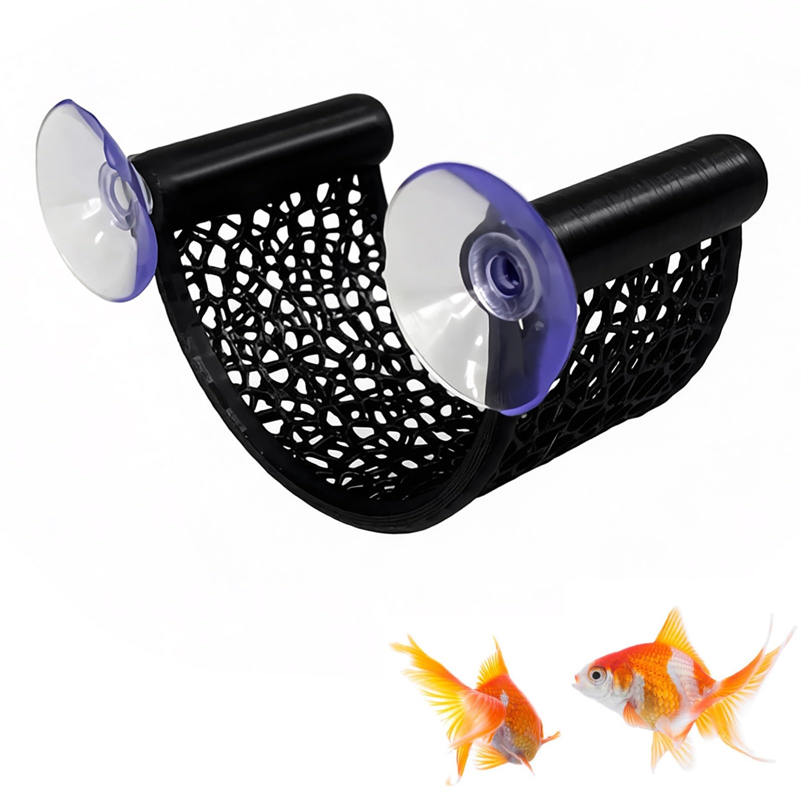 Msjuwek Betta Fish Hammock, U-Shaped Floating Resting Spot with Suction Cup, Black, Aquarium Decor for Betta, Shrimp & Small Fish, Ideal for Small Tank & Tabletop Aquarium