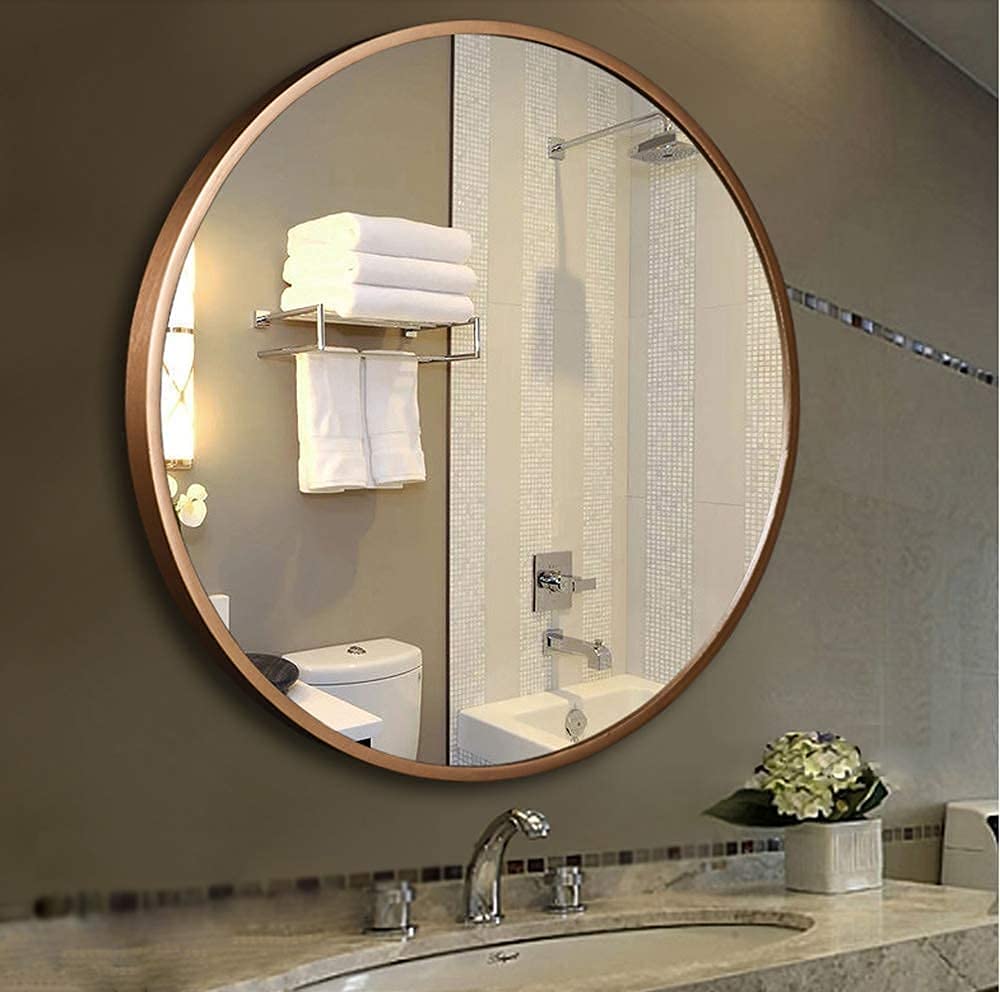 Specchio Espejo Espejo, Baño, Montaje en pared, Tocador, Espejo de pared, Espejo colgante, Espejo de tocador de baño, Espejo de pared para dormitorio, Con marco, Espejo redondo HD Espejo pequeño