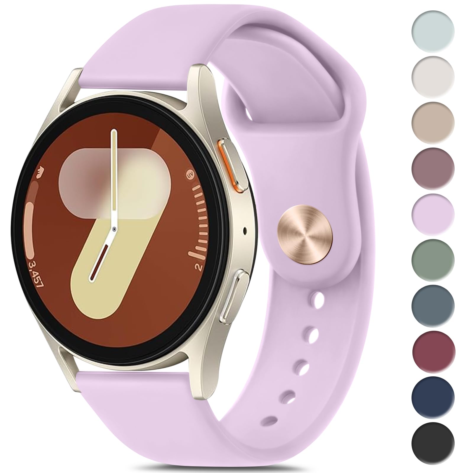 Meliya Compatible with Samsung Galaxy Watch 7 / FE Band 40mm 44mm, 20mm Soft Silicone Sport Replacement Strap for Galaxy Watch 7 Band Women Men