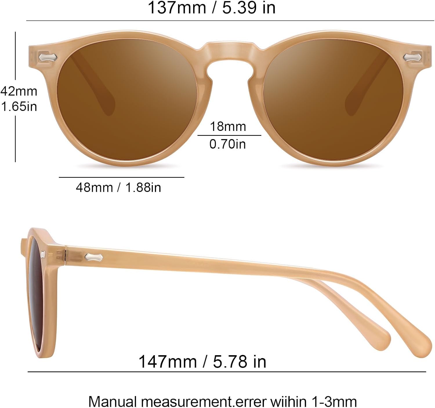 Retro Small Round Polarized Sunglasses for Women Vintage Style Circle Sun Glasses UV Protection - Image 6