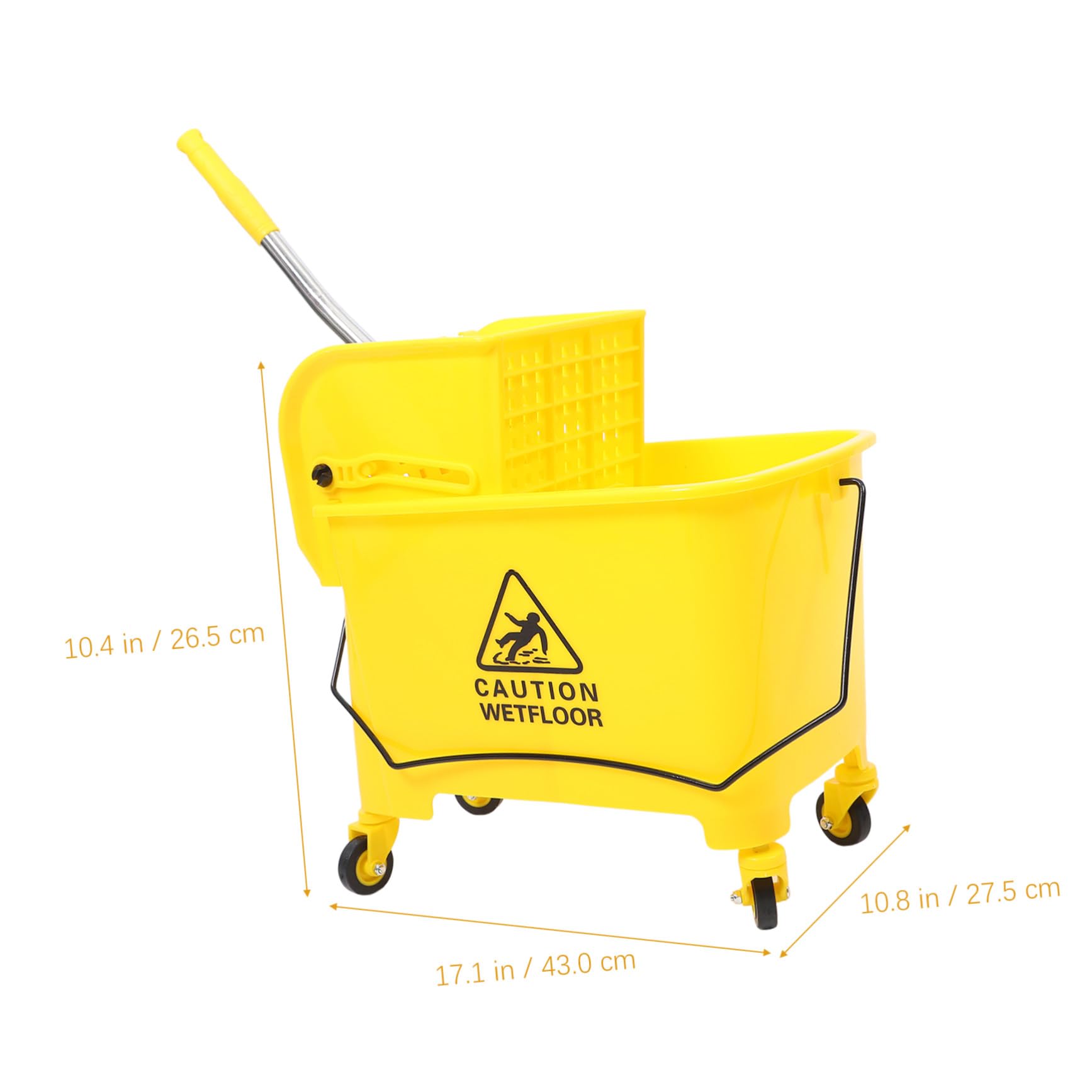 Cubo de Fregona de 20l Ruedas de Plástico y Escurridor Lateral para Limpieza Comercial Movilidad Silenciosa y Asa de Transporte Color Aleatorio