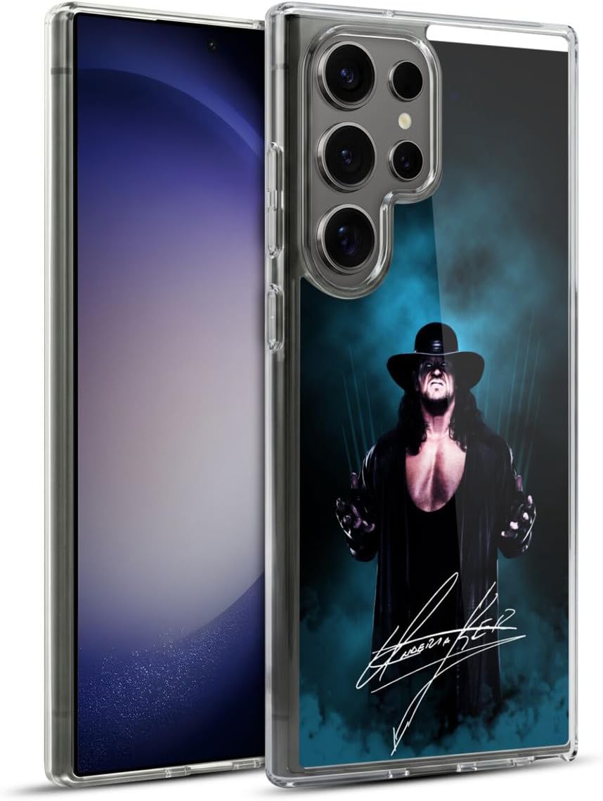 Head Case Designs Officially Licensed WWE Deadman Signature The Undertaker Gel Case [Military Grade Protection] Compatible with Samsung Galaxy S23 Ultra 5G and Compatible with MagSafe