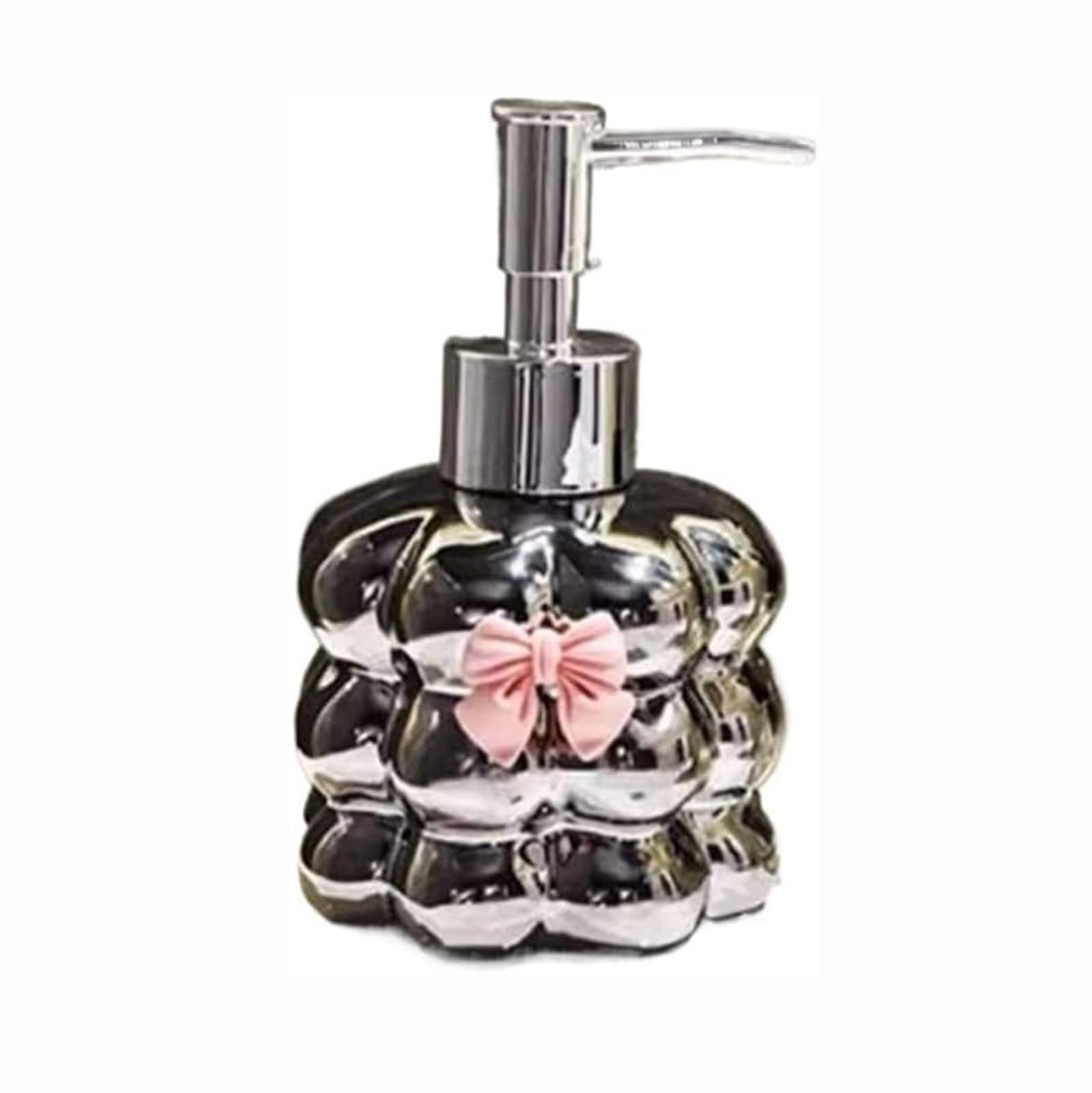 Kxaoxgrc Silver Glass Soap Lotion Dispenser Set, Multicolor Small Soap Lotion Dispenser 8. Oz Bathroom Kitchen Rust Proof Pump Refillable(Silver)