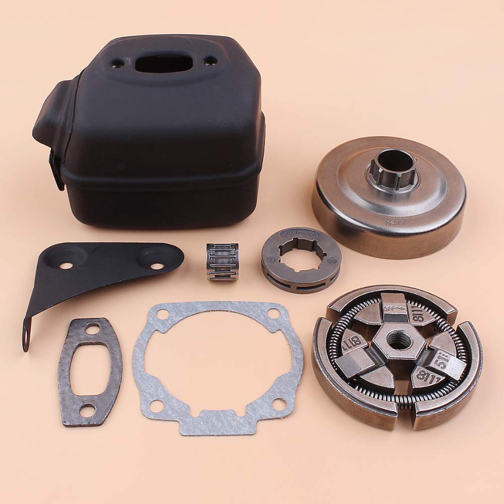 PEGGYLIN Kit de Juntas de silenciador de Escape de 3/8", Embrague, Tambor, piñón y llanta for motosierras de Gasolina Husqvarna 51, 55 y 55 Rancher.