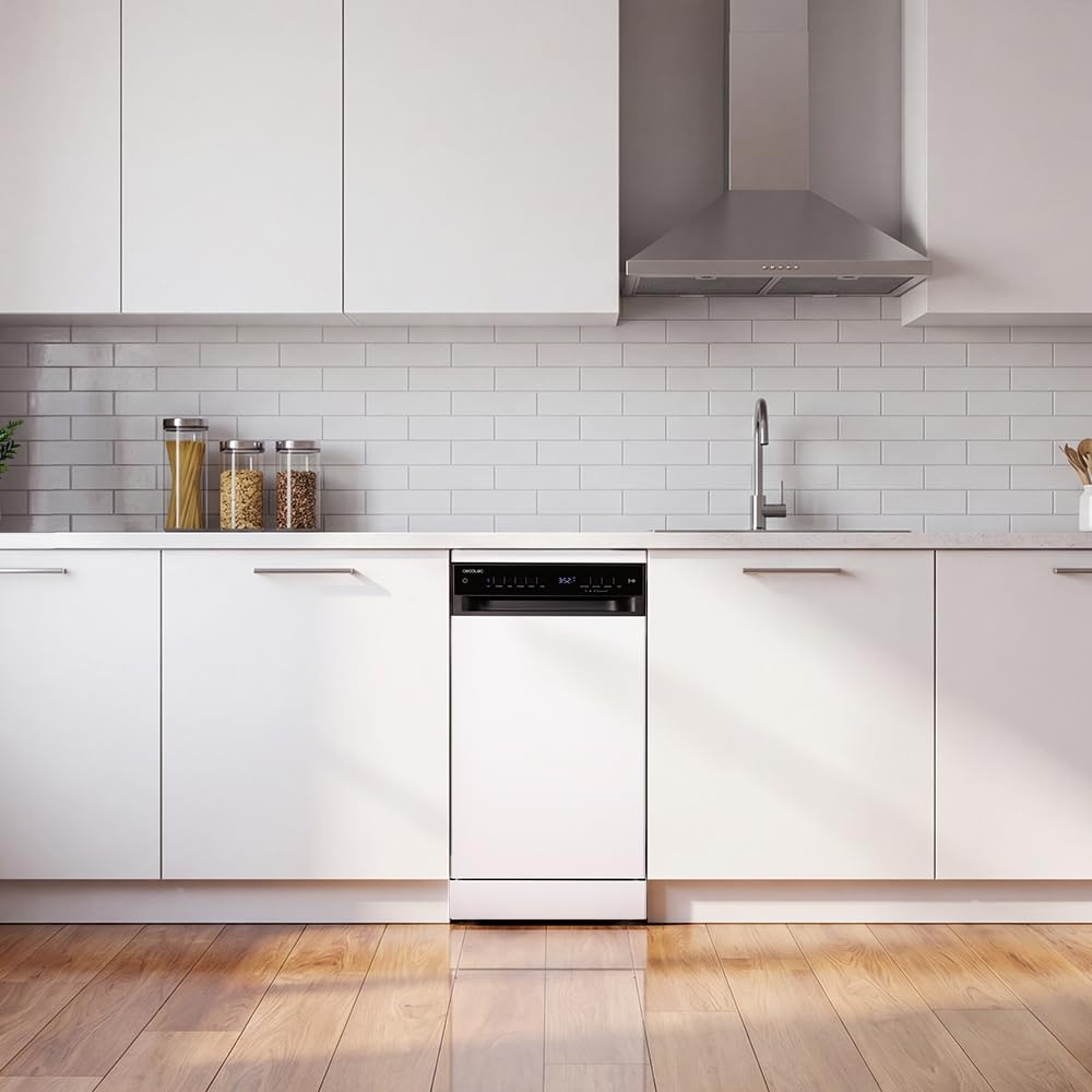 Cecotec Freistehender Geschirrspüler 45 cm Bolero Aguazero 4560 Connected 11 Maßgedecke 9 Programme Energieeffizienzklasse C Weiß