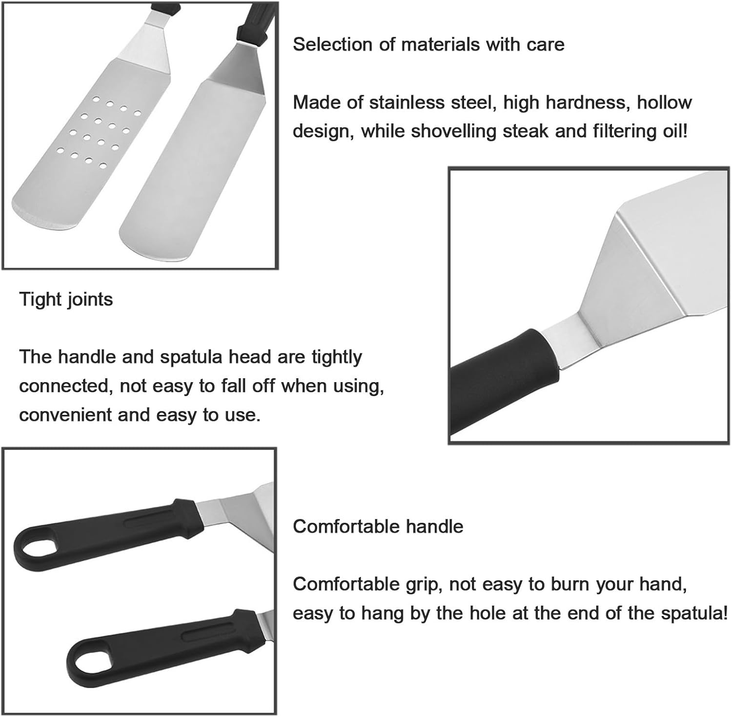 Japanese Cuisine Pizza Server for Cutting Pick Up Pastries Steak Pie Server Non-slip Handle Fried Yoghurt Cake Server Professional Bakery Tools(3pcs,Flat spatula)