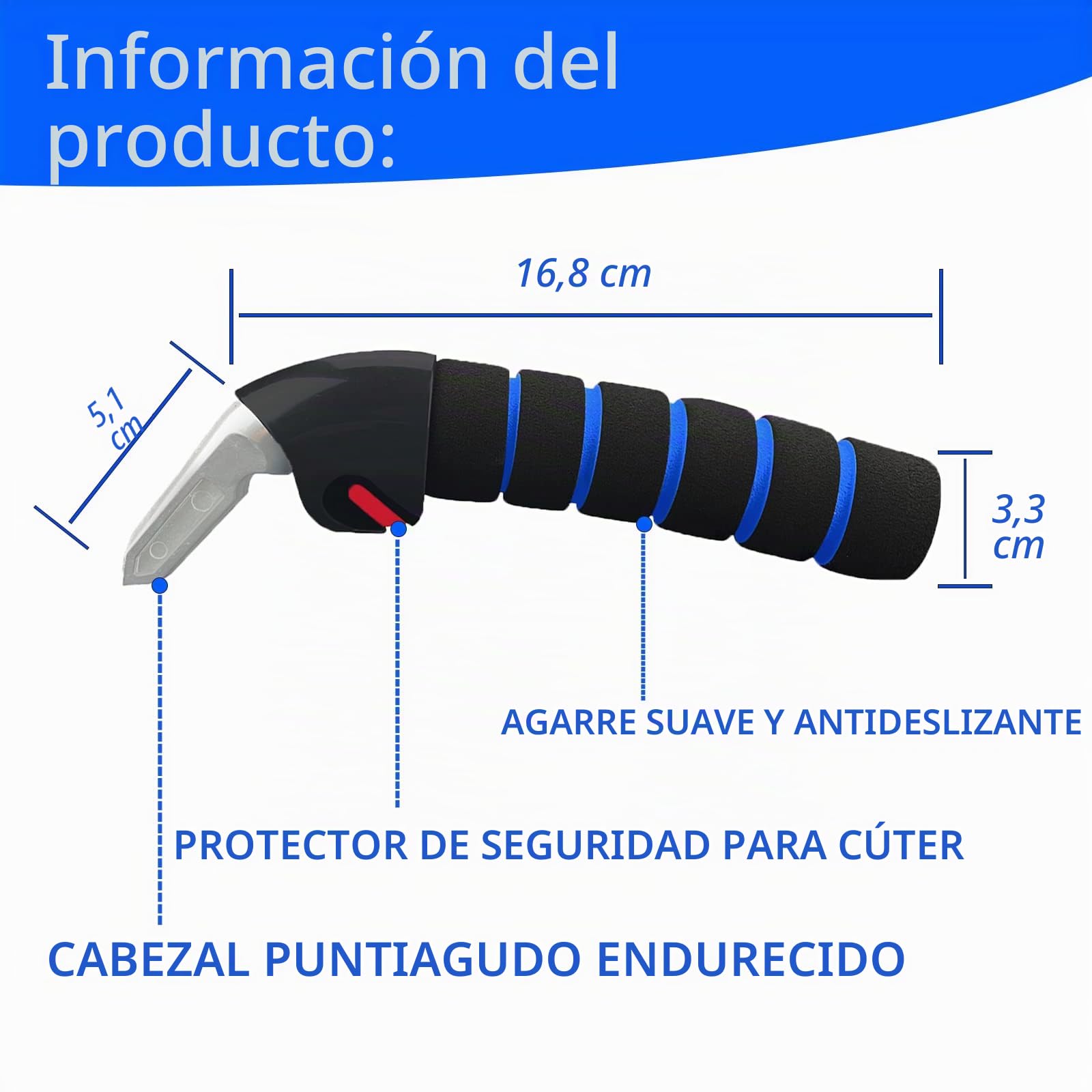 Manija de coche para personas mayores (azul)