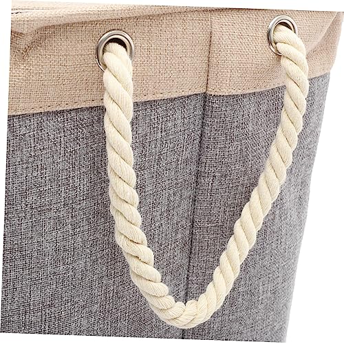 Panier à linge pliant en maille grise Cabilock avec poignée corde - 5