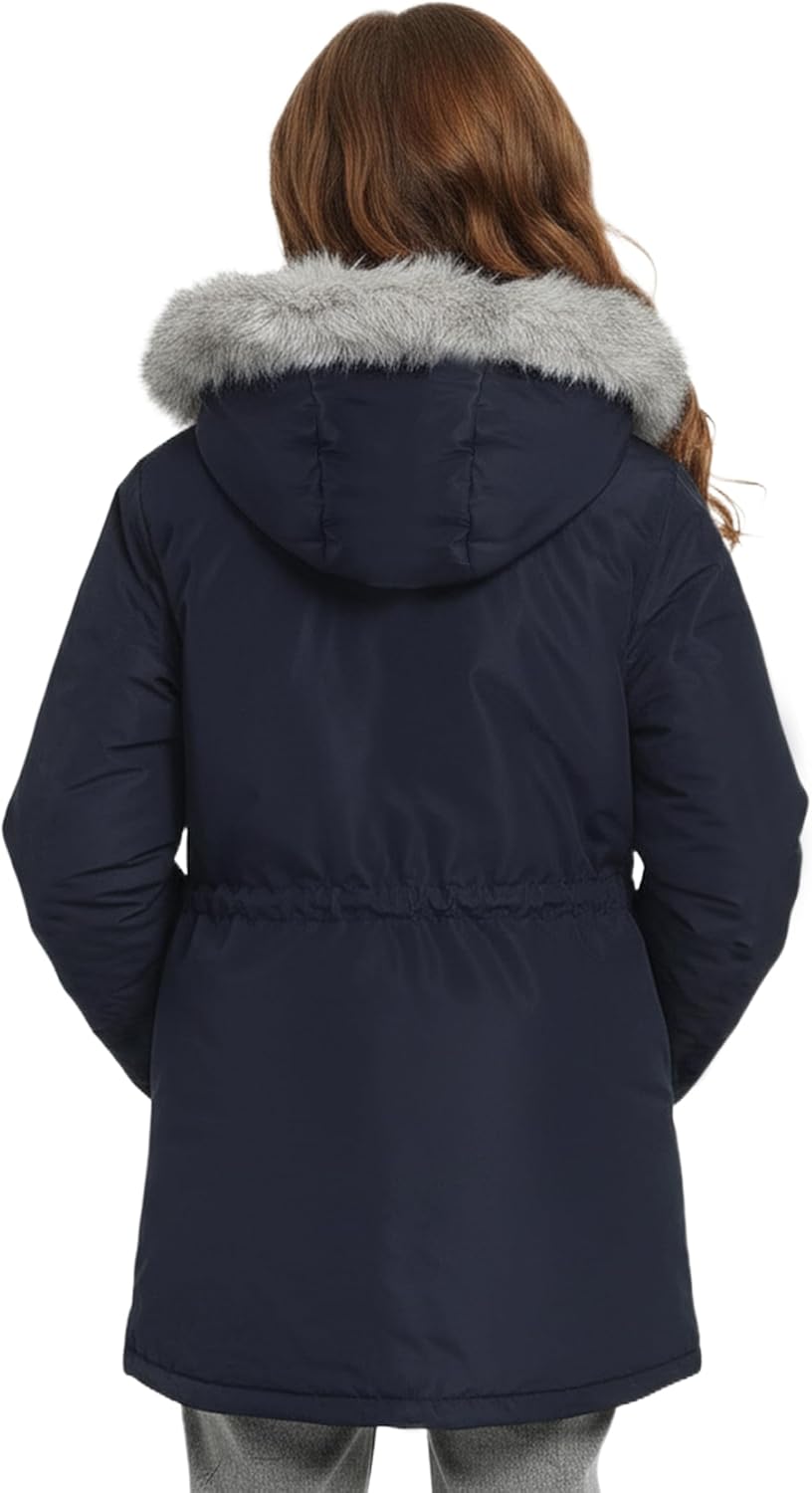SOLOCOTE Big Girls Parka Winter Coat – Kids Insulated Long Warm Jacket Water-Resistant Heavyweight with Faux Fur Hooded - Image 4
