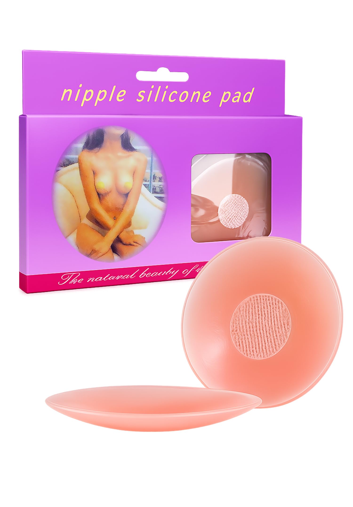 Reusable Nipple Covers for Women | Non Adhesive Invisible Silicone Waterproof Cover | No Glue Nipple Covers | Sweatproof Breast Covers for Strapless Backless Dress (1 Pair) Nude-image-8