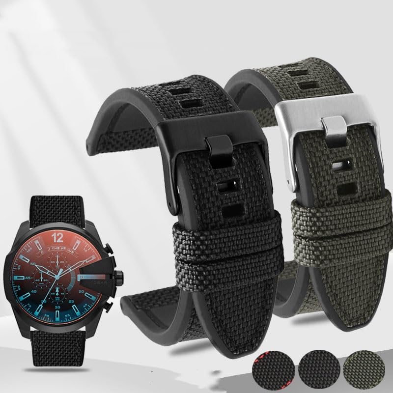 Bracelet Montre Nylon Silicone 24mm Robuste Anti-Transpiration