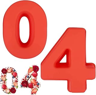 NALCY 2 Pièces Ensembles de Moules à Gâteaux Numéros, Moules à Gâteaux en Silicone, Grands Moules à Gâteau 3D en Silicone en Forme de Chiffres, pour Anniversaire et Anniversaire de Mariage