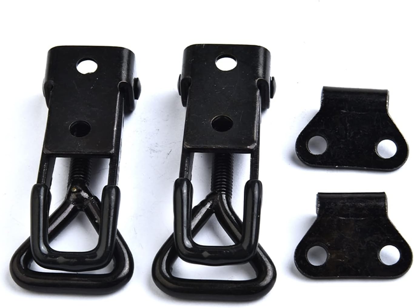 Toggle Latch Catch Toggle Clamp Adjustable Cabinet Boxes Lever Handle Lock Hasp for Home Sliding Door Furniture Hardware, Black