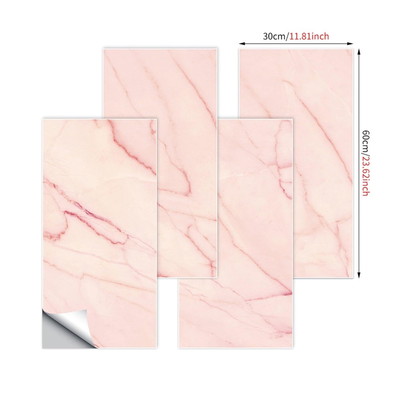 Azulejos Autoadhesivos Para Paredes Adhesivo de pared mármol 30 x 60 cm, autoadhesivo, impermeable, personalizable, for cocina, salpicadero baño, revestimiento(Color 1)