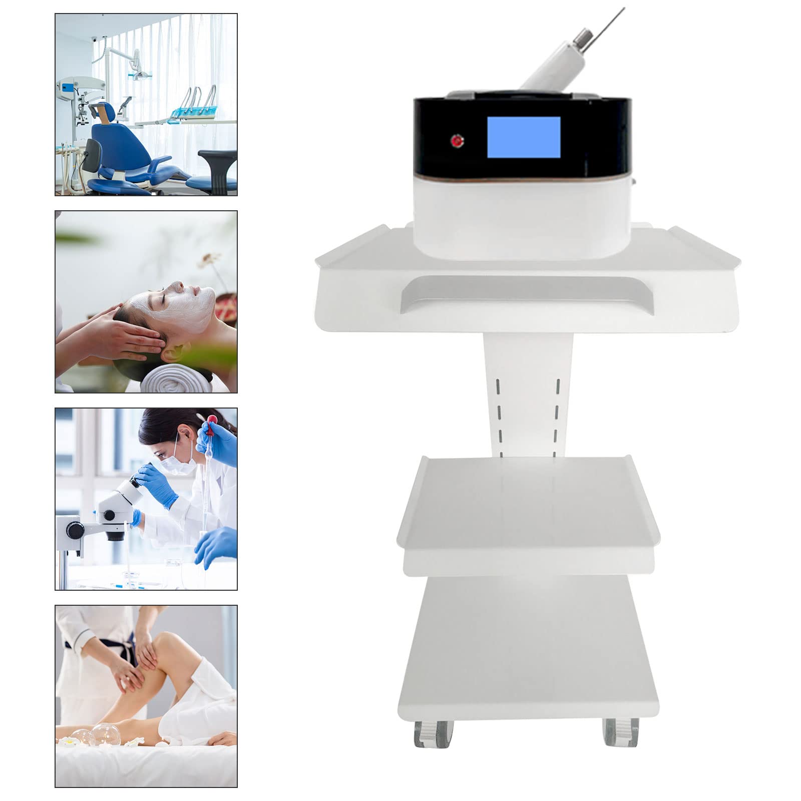 3 Schichten Weiß Gerätewagen Beistellwagen Zahnarzt Dental Trolley Cart Dental-Multifunktionswagen Aus Stahl
