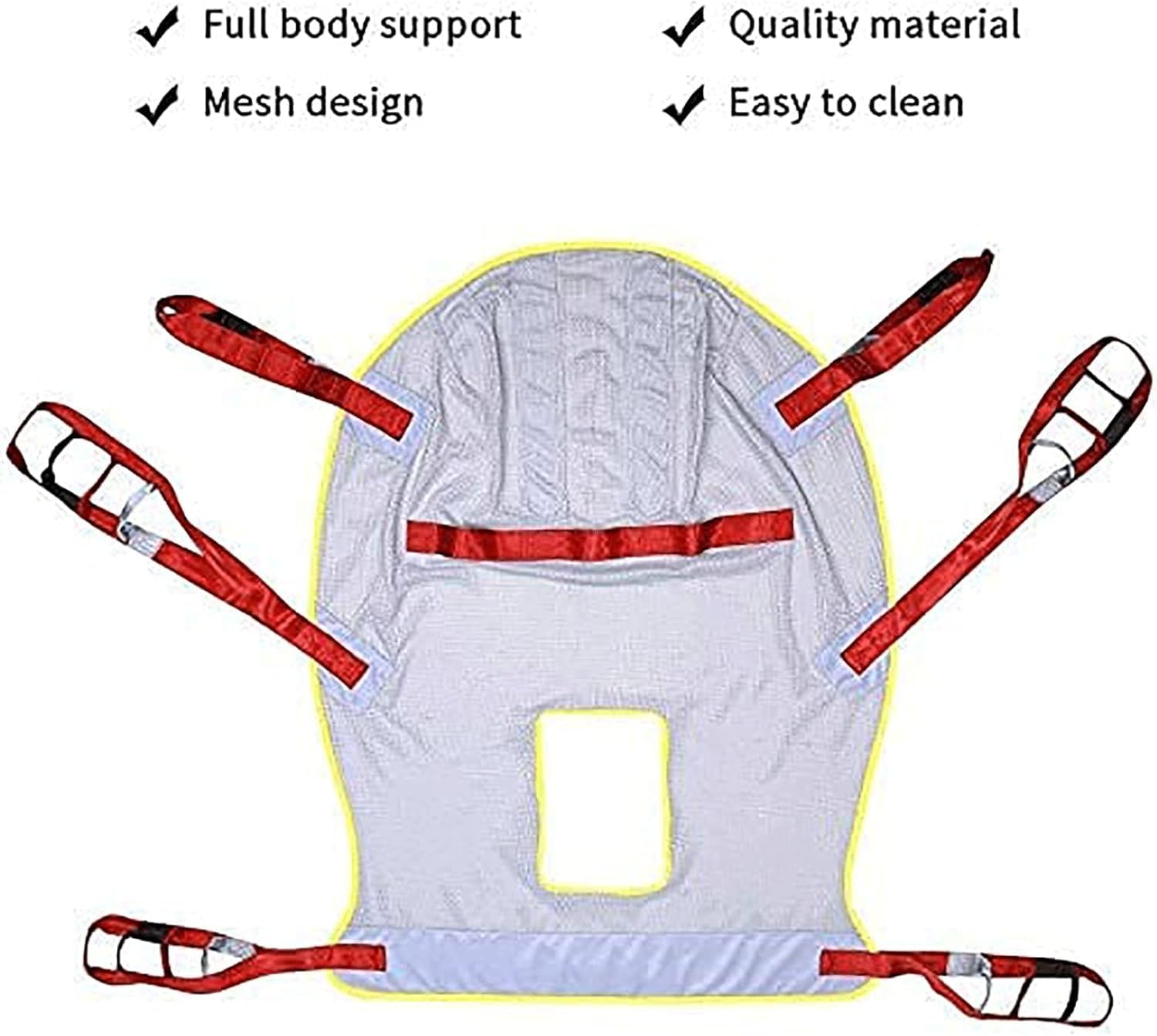 Arnés Elevación Paciente Cuerpo Completo, Arnés de Malla Grande for Ducha, arnés de Cuerpo Entero con Abertura for Inodoro, arnés for Inodoro for Personas Mayores