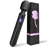 Vibrator Wand, 12 inch Powerful Massager Wand Adult Toys with Display 10 Patterns & 4 Speeds, G Spot Vibrator Women Sex Toys for Clitoral Stimulation, Vibrators & Adult Sex Toys (Black)