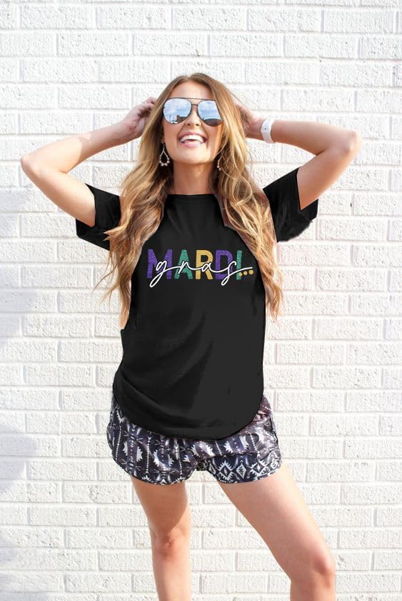 Fat Tuesday Shirt Women Mardi Gras Carnival Tshirts New Orleans Outfits Tuesday Party Short Sleeve Tee Tops - Image 4