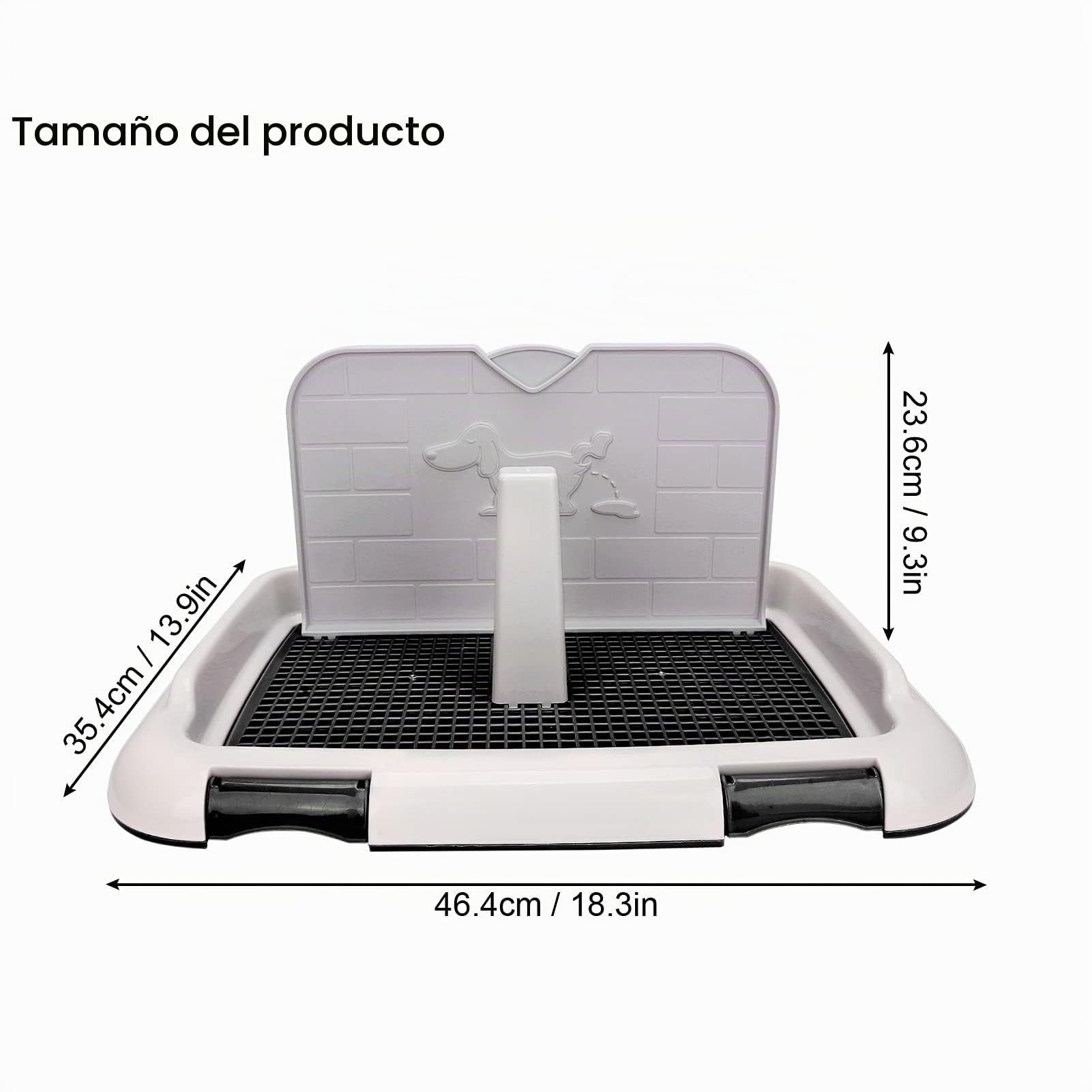 KIMISS Inodoro para Perros en Interiores, Orinal para Gatos Valla Inodoro para Cachorros Hundeklo Hundetoilette Valptoalett Interior Entrenamiento para Cachorros Bandeja para Orinal para (Negro)