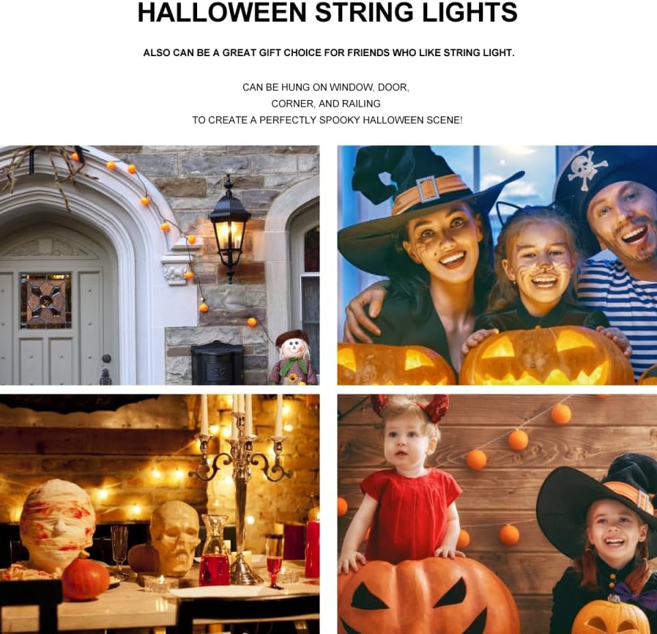 Unomor 2 Meter Halloween String Lights with 10 Led Bat Decorative Lamps No Battery Needed for Indoor Outdoor Party Festival Decoration