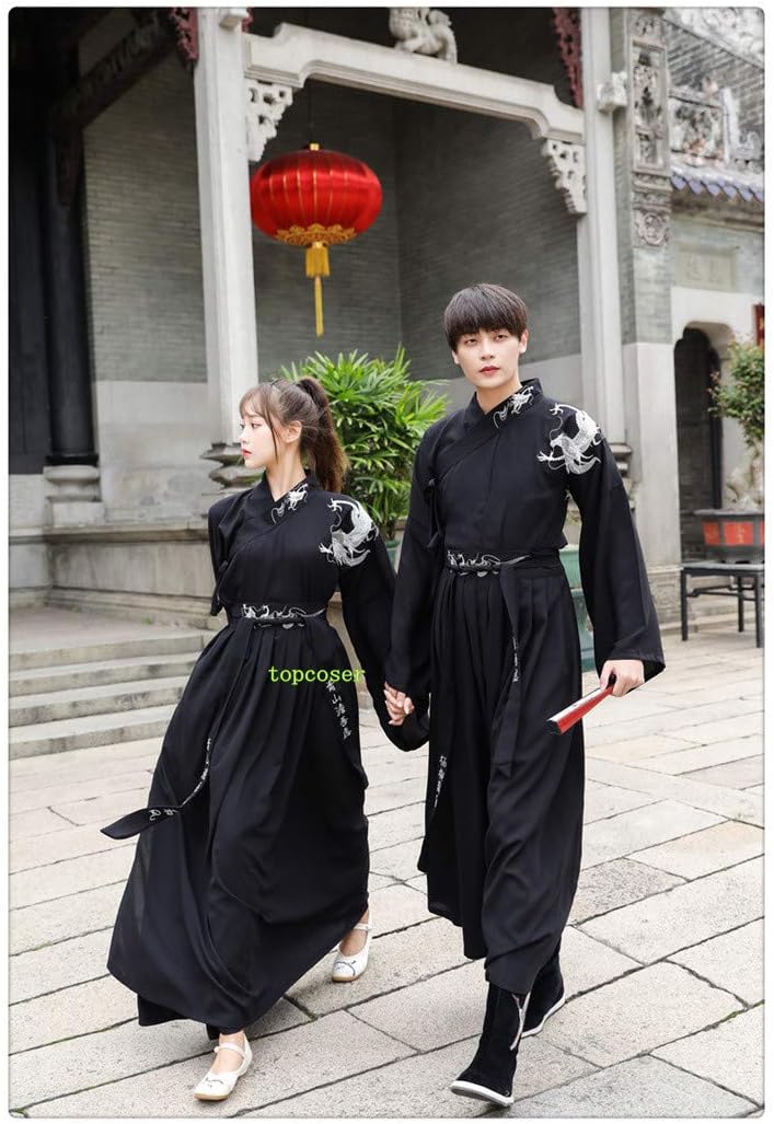 [topcoser] 漢服 唐装 男女兼用 レディース コスプレ衣装 コートあり 侠女 侠客 CP カップル 男性 游侠 演出服 中華服 古代 民族装 団体服 写真撮影 ステージ衣装 ハロウィン イベント コスプレ 仮装 パーティードレス
