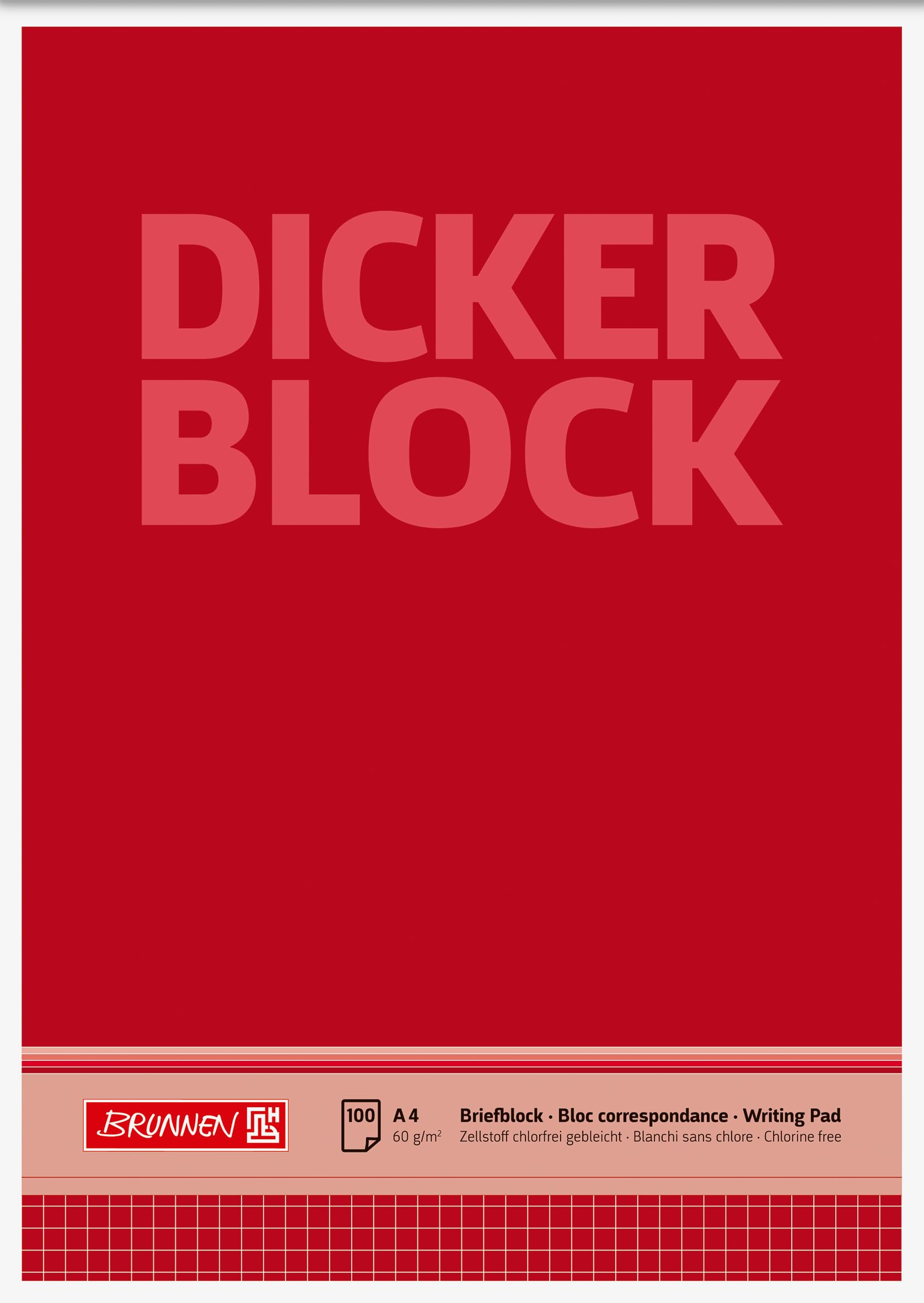 Baier Schneider &Briefpapierblock Writing Pad A4 Squared Pack of 100 White