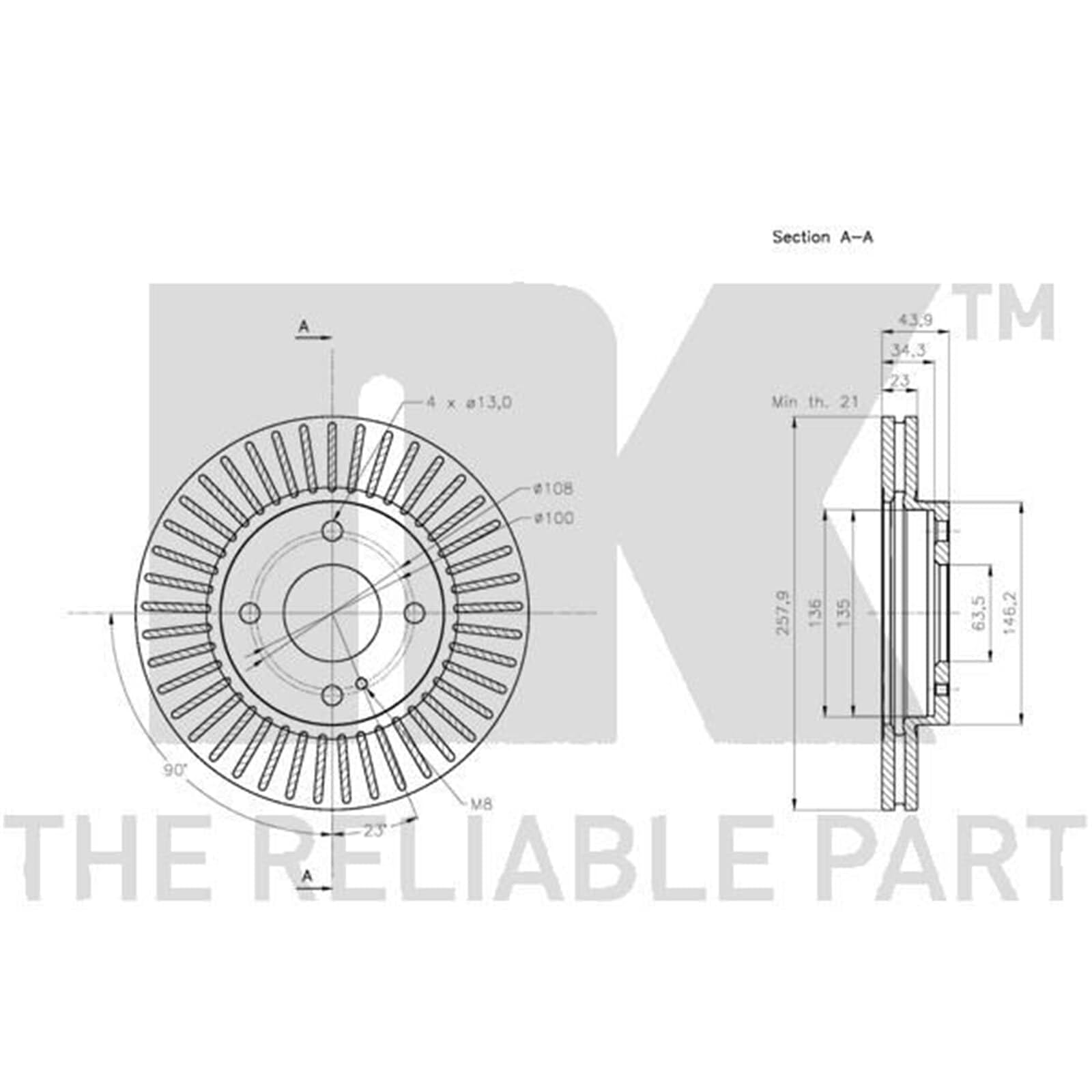 NK Bremsscheiben 258mm + Beläge vorne | 202580 + 222573 Kompatibel mit Fiesta VI (CB1, Ccn),fiesta VI Van