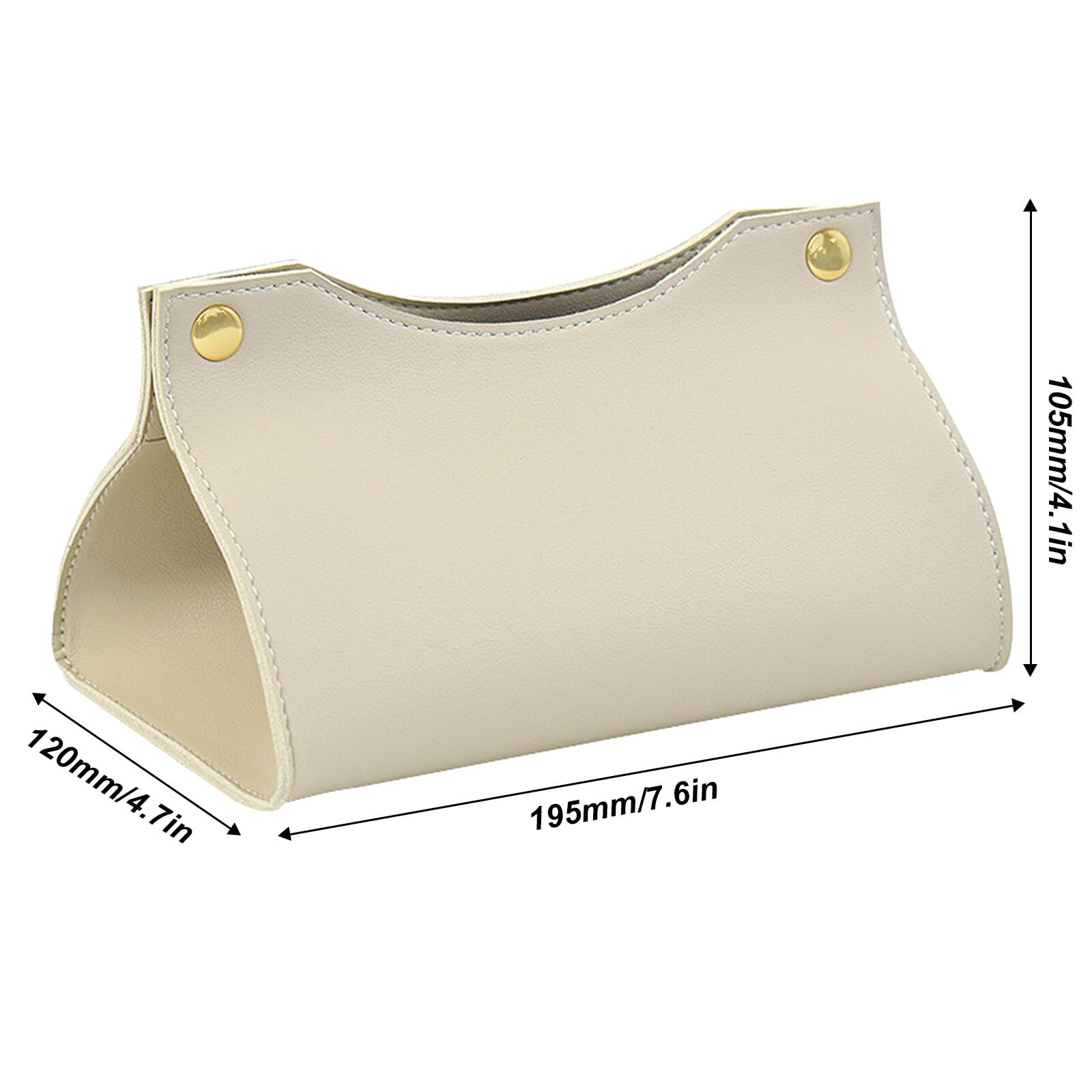 Tissue Box Cover Rectangular PU Leather Tissue Dispenser Box Holder Modern Tissue Covers Paper Holder Napkin Holder Tissue Box Cover Case for Home Office Car Dresser Bathroom - Image 2