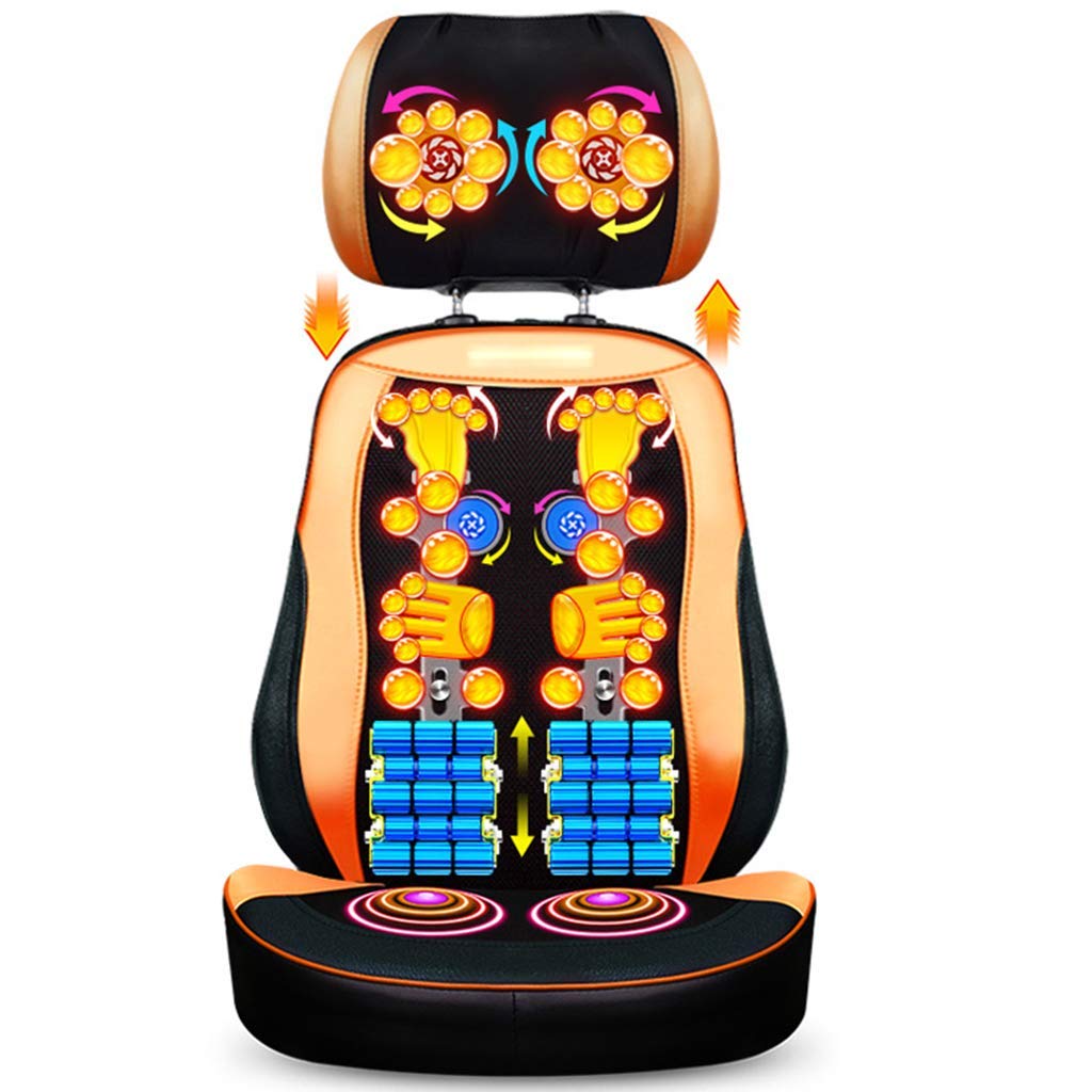 MU Cojín de Silla de Masaje de Vibración de Cuerpo Completo de Lujo de 9D, Shiatsu Masajeador Trasero de Cuello con Calor, Amasado Rolling Massage Asiento Cojín, 20 Bolas de Masaje, para Hombreras Ca