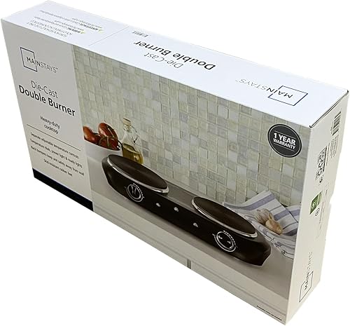 Miniatura 7 de Quemador doble de hierro fundido 1800 W - Placa eléctrica ligera - Placa eléctrica con control de temperatura - Luces indicadoras de alimentación -