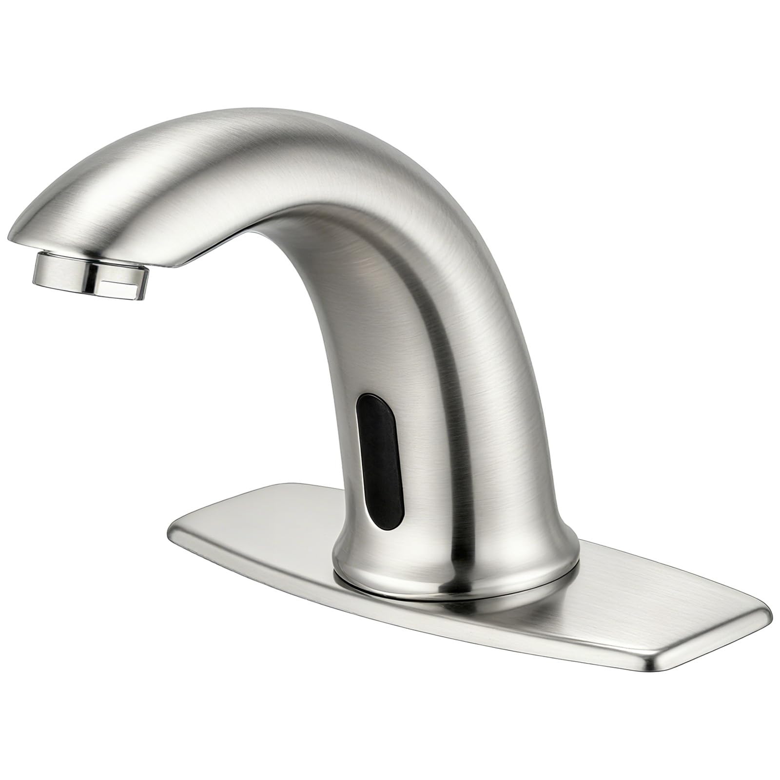 Touchless Bathroom Sink Faucet Automatic Motion Sensor Hands Free Faucet with Hole Cover Plate Water Valve,Commercial Solid Brass Faucet,1 Hole or 3 Hole,Brushed Nickel