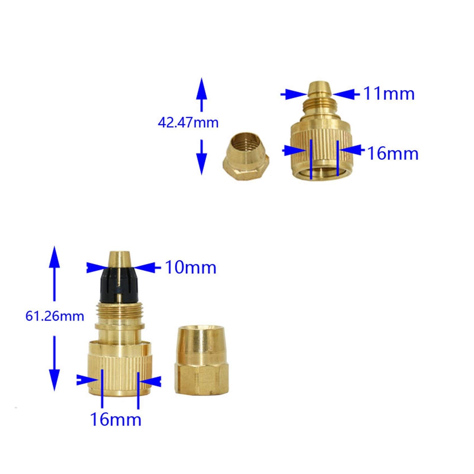Adaptador de Manguera Doméstica, Conector Rápido de Manguera de Latón, Conector Dea Deua de 3/8 ", Adaptador Dere para Aspersor de Manguera de Riego de Jardín 8/a