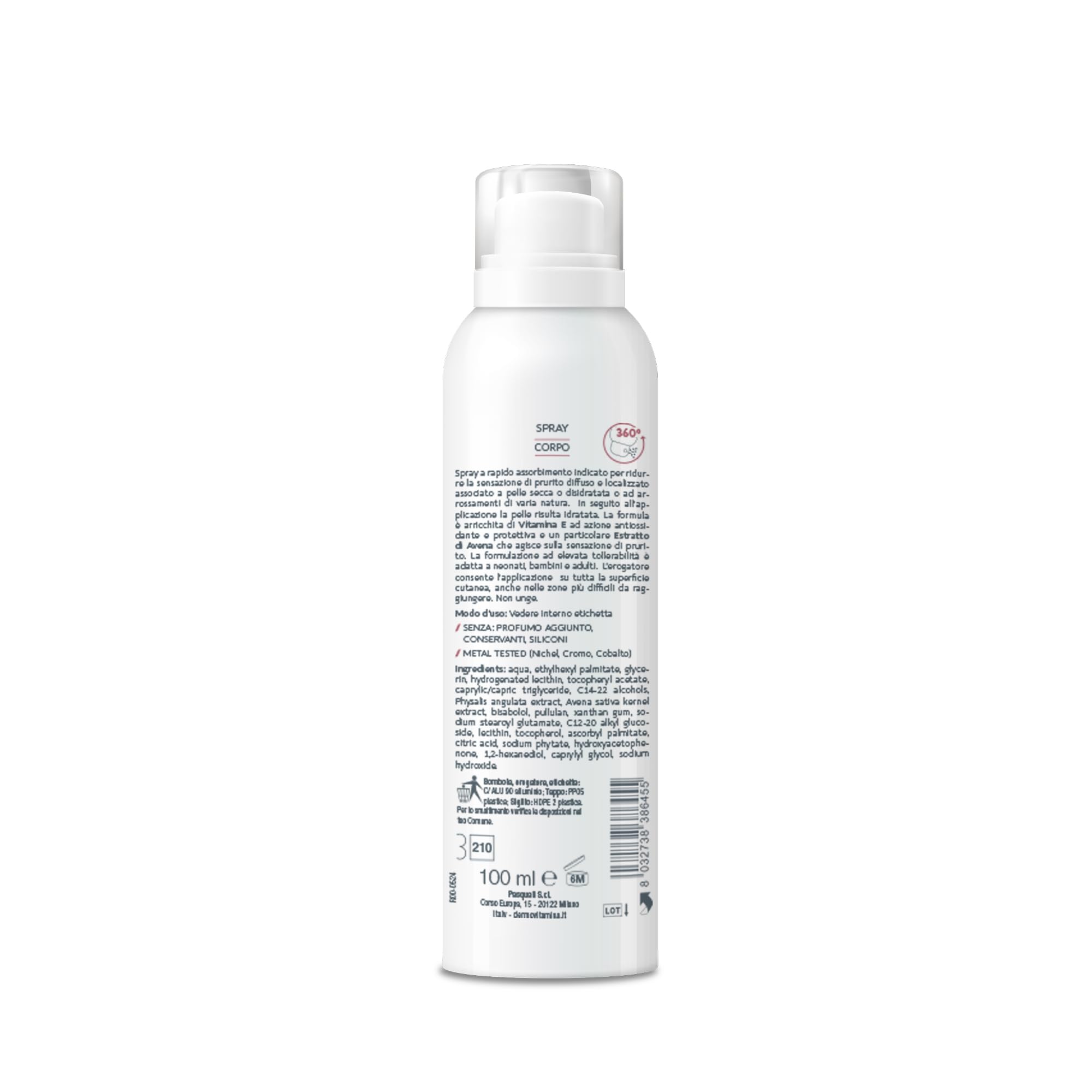 Dermovitamina Prurito Spray - Riduce il Prurito - Effetto Fresco - Azione protettiva - Dermatite - Idratante - Dona Sollievo Immediato - Per Adulti e Bambini - 100ml