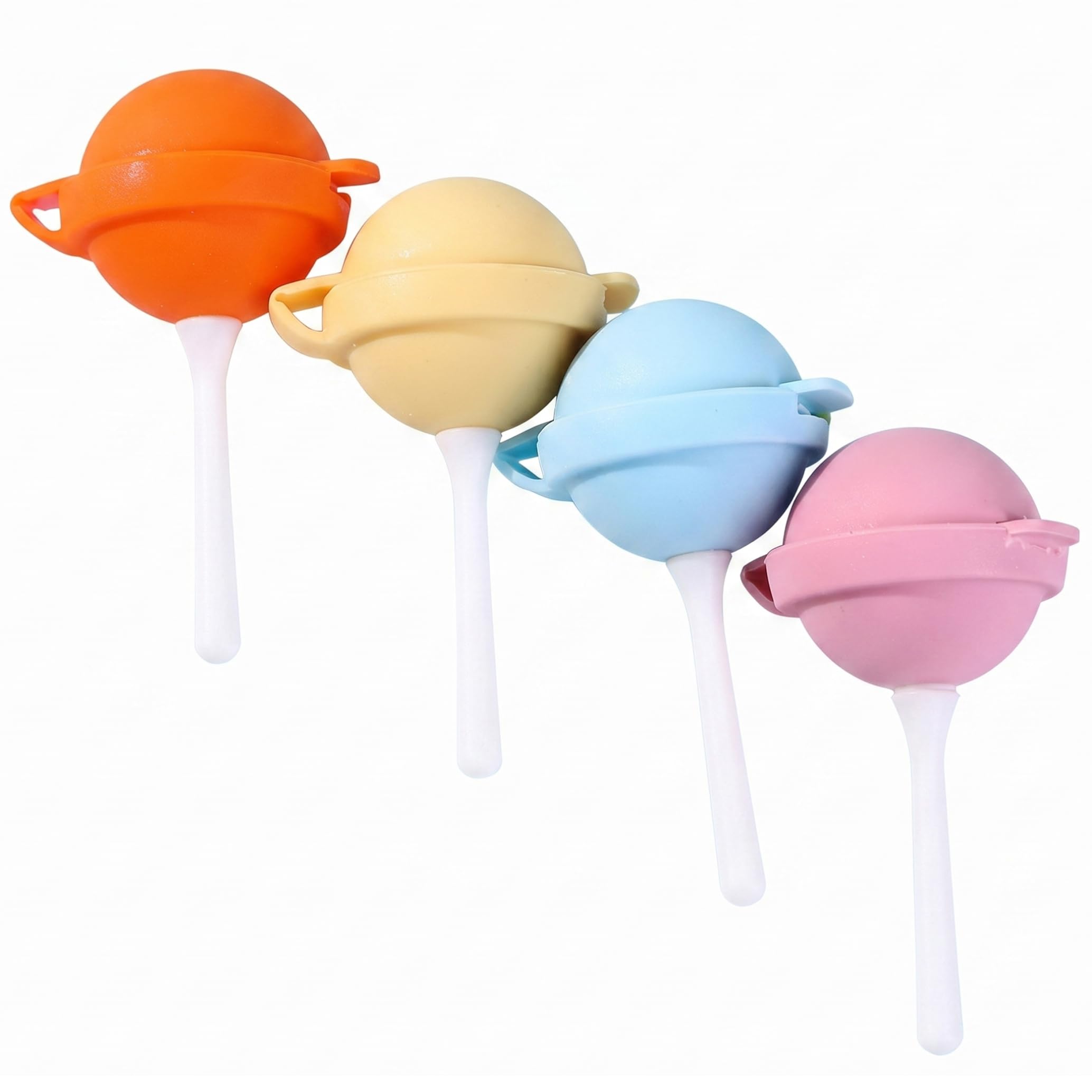 Neptuiby Silicone Lollipop Molds, 4pcs Non Stick Popsicle Maker with Sticks, Reusable Ice Ball Maker Mold for Kids.