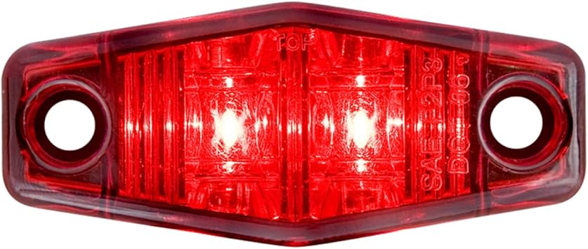 1 LED Light 2 Diode Red 1x2.5 Surface Mount Clearance Side Marker Trailer