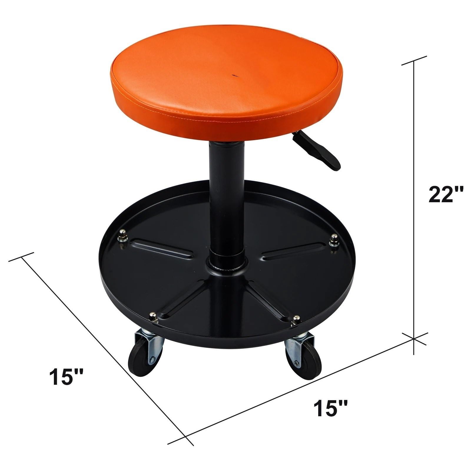 Siège de mécanicien Tabouret de mécanicien 250 LBS Roulant Pneumatique Creeper Siège de Garage/Atelier Rembourré Tabouret d'atelier Roulant Tabouret d'atelier (réglable)