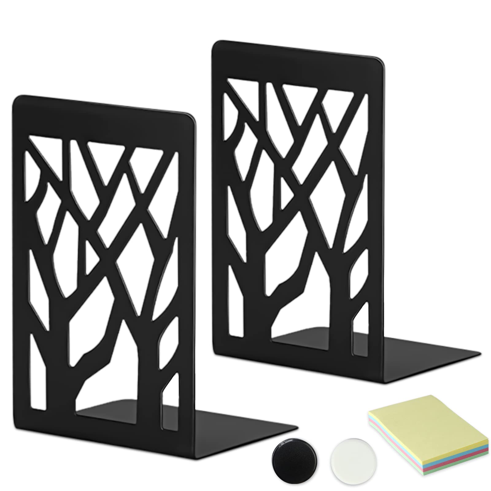 DARUITE Sujeta Libros de Metal Sujetalibros Estanteria para Libros Soporte Libros Organizador Libro Originales para Oficina, Escuelas, Decoración del Hogar(Negro 1 Pare)