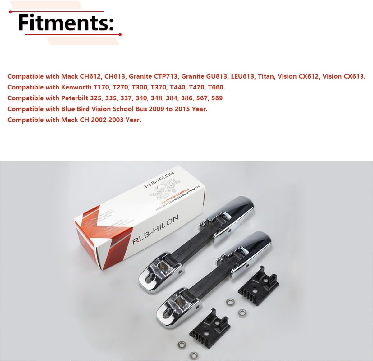 RLB-HILON 1Pair Hood Latch Compatible with Kenworth T170 T270 T330 T370 T660, for Peterbilt 325 335 337 340 348 384 386 567 569 579, for Mack CH612 CH613, for Blue Bird Vision School Bus