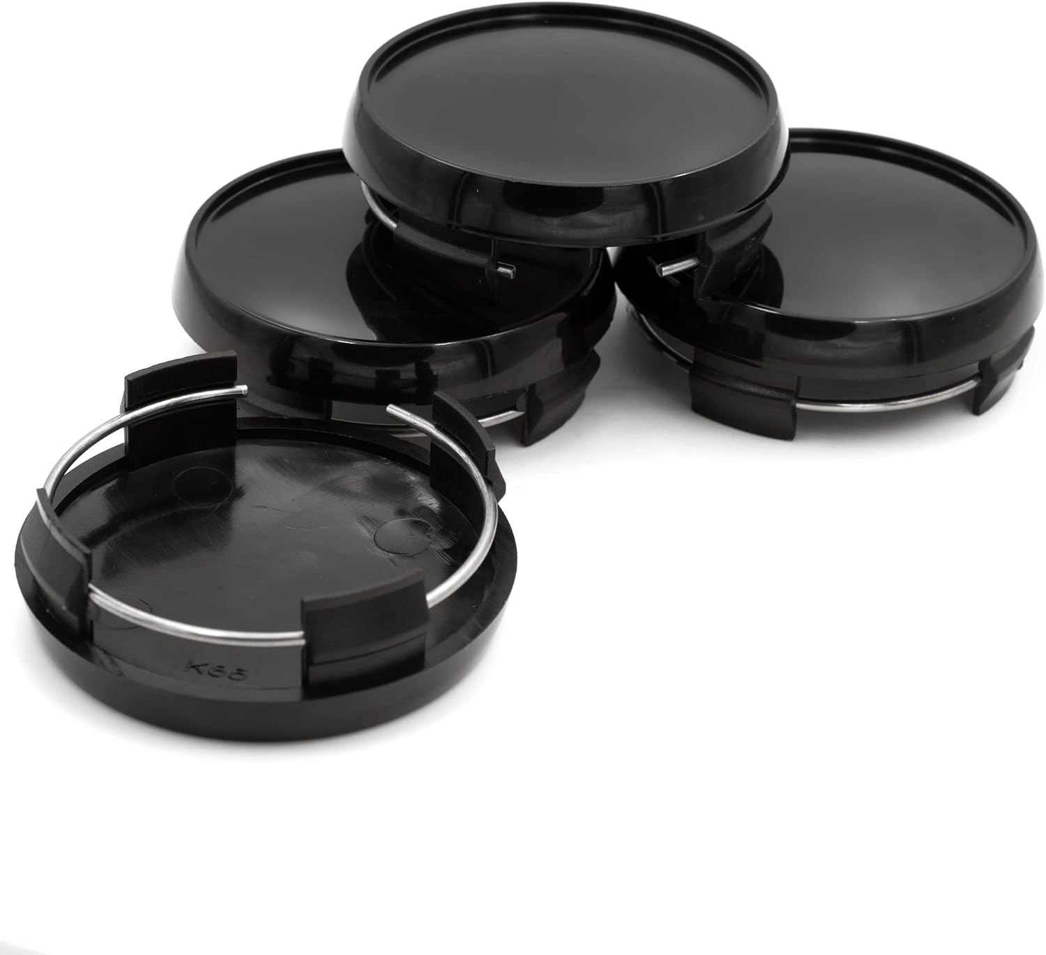64.5mm 2.54in ABS Black Wheel Center Caps Set of 4